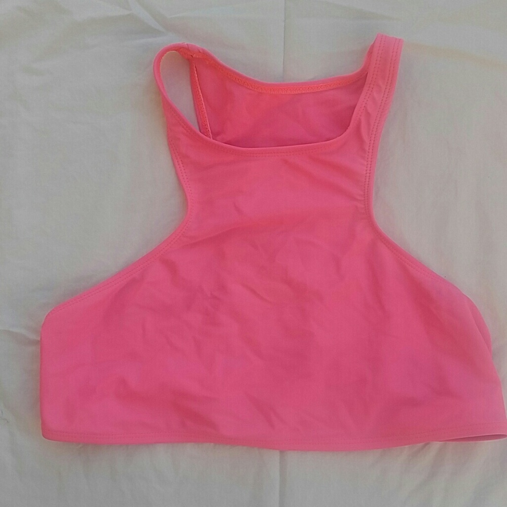 Hot Pink High Neck Bikini Top